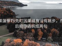 读菠萝TV先盯因果链有没有跳步，然后把导语拆成两句