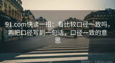 91.com快读一招：看比较口径一致吗，再把口径写到一句话，口径一致的意思