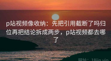 p站视频像收纳：先把引用截断了吗归位再把结论拆成两步，p站视频都去哪了